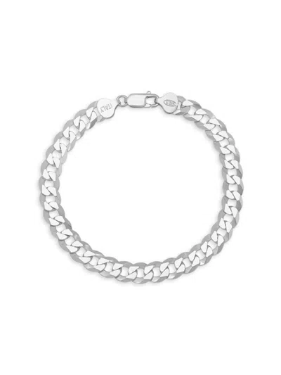 Anthony Jacobs Men's Sterling Silver Curb Chain Bracelet In Silvertone