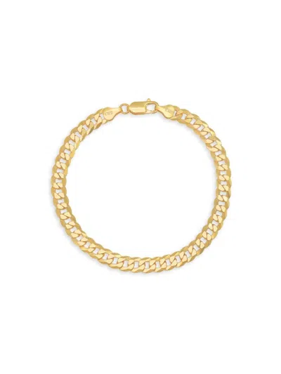 Anthony Jacobs Men's Sterling Silver Curb Chain Bracelet In Yellow