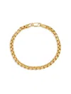 Anthony Jacobs Men's Sterling Silver Round Box Chain Bracelet In Gold