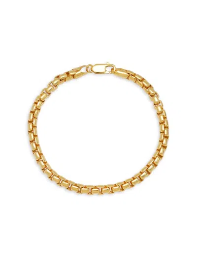 Anthony Jacobs Men's Sterling Silver Round Box Chain Bracelet In Yellow