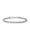 Anthony Jacobs Men's Two-tone Stainless Steel & 18k Goldplated Stainless Steel Figaro Chain Bracelet In Silver Gold