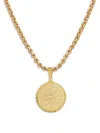Anthony Jacobs Our Father Prayer 18k Goldplated Circle Pendant Necklace In Yellow Gold