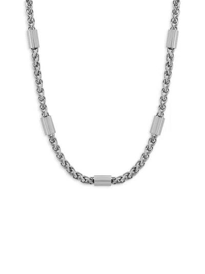 Anthony Jacobs Stainless Steel 24'' Chain Necklace In Neutral