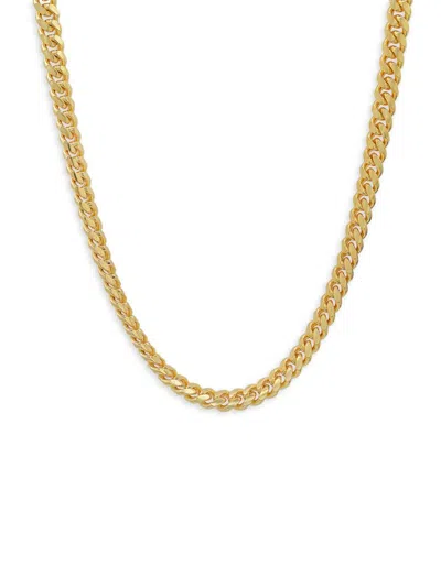 Anthony Jacobs Sterling Silver Cuban Link Chain Necklace In Gold