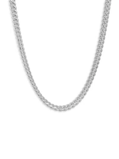 Anthony Jacobs Sterling Silver Cuban Link Chain Necklace In Metallic