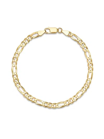Anthony Jacobs Sterling Silver Figaro-link Chain Bracelet In Yellow Gold