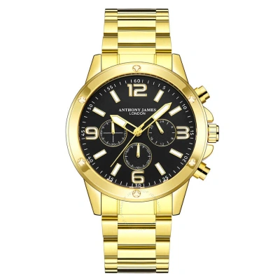 Anthony James Grandoise Black Dial Men's Watch Aj024 In Black / Gold