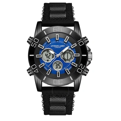 Anthony James Speedster Blue Dial Men's Watch Aj017a In Black