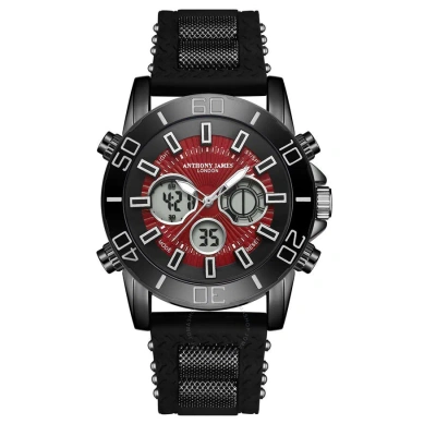 Anthony James Speedster Red Dial Men's Watch Aj017b In Black