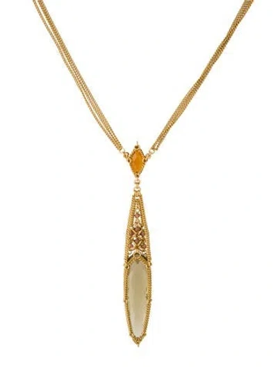 Pre-owned Anthony Nak 18k Citrine & Garnet Pendant Necklace, 15.5" In Multi