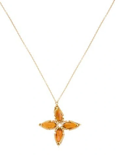 Pre-owned Anthony Nak 18k Citrine Pendant Necklace, 15.5" In Multi