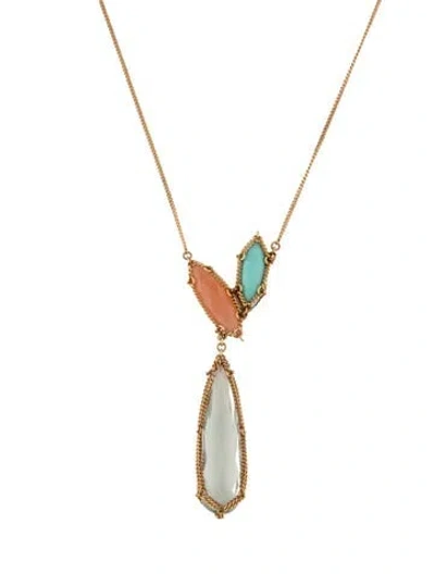 Pre-owned Anthony Nak 18k Multi-stone Pendant Necklace, 17"