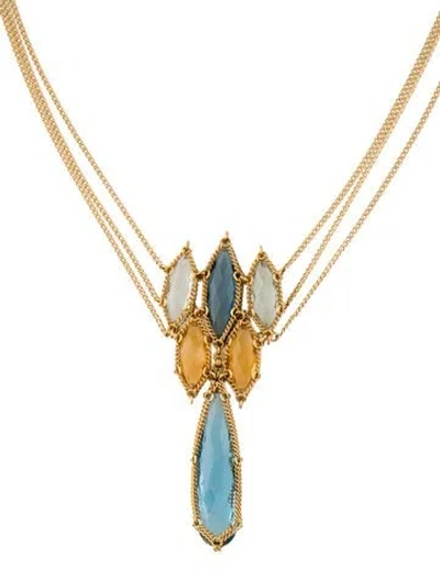 Pre-owned Anthony Nak 18k Topaz, Citrine & Prasiolite Necklace, 21.5" In Multi