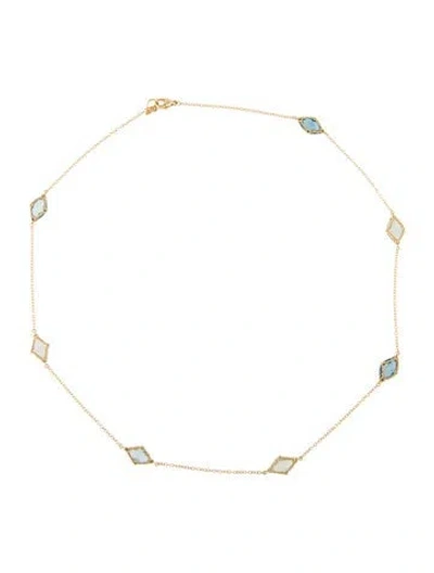 Pre-owned Anthony Nak 18k Topaz Station Necklace, 22" In Multi