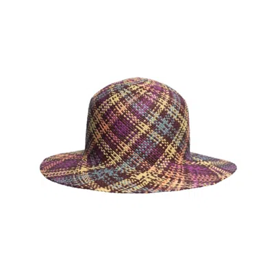 Anthony Peto Women's Grace Panama Purple Yellow Tartan In Purple/yellow