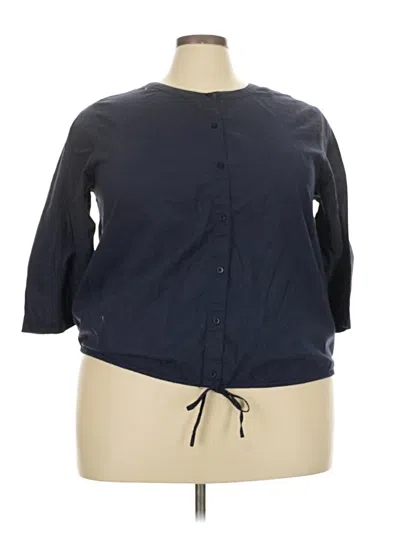 Pre-owned Anthony Richards 3/4 Sleeve Button Down Shirt In Blue