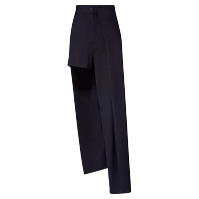 Pre-owned Anthony Vaccarello Asymmetric Black Pants-shorts Fr 38 (us8)