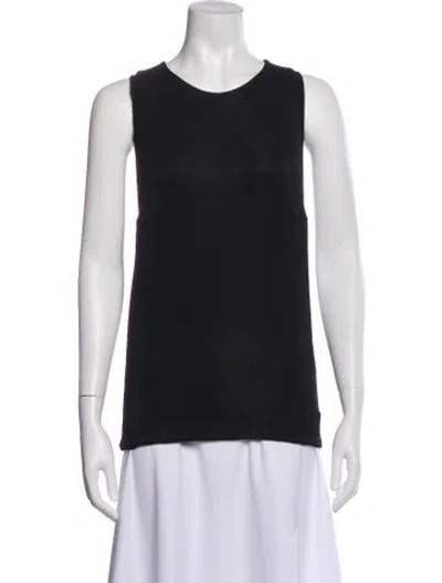 Pre-owned Anthony Vaccarello Crew Neck Sleeveless Top In Black