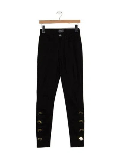 Pre-owned Anthony Vaccarello High-rise Skinny Leg Jeans In Black