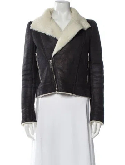 Pre-owned Anthony Vaccarello Merino Wool Biker Jacket In Black