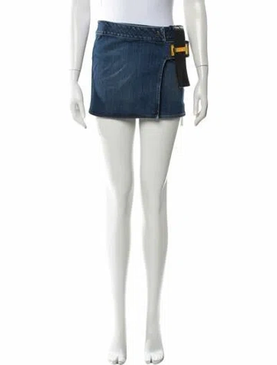 Pre-owned Anthony Vaccarello Mini Skirt In Blue