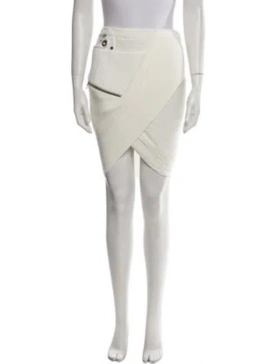 Pre-owned Anthony Vaccarello Mini Skirt In White