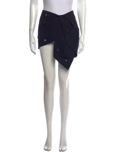 Pre-owned Anthony Vaccarello Pleated Accents Mini Skirt In Black