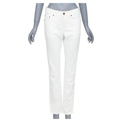 Pre-owned Anthony Vaccarello Saint Laurent 2020 D18 M Sl Lw Cotton Straight Leg Denim Pants Jeans 28" In Gray