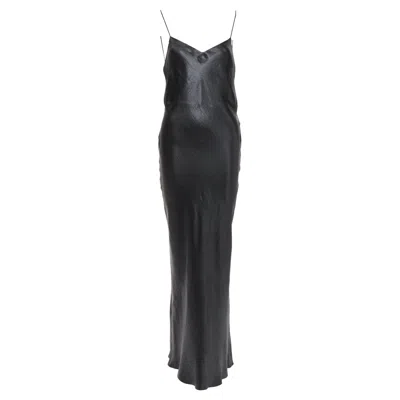 Pre-owned Anthony Vaccarello Saint Laurent 2023 Runway Iridescent Satin Cowl Open Back Dress Gown Fr36 S In Black