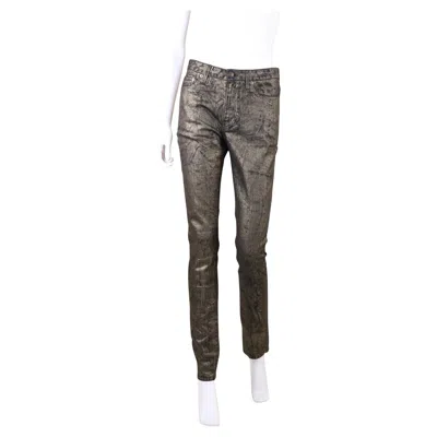 Pre-owned Anthony Vaccarello Saint Laurent By  S/s 2017 Waxed Black Gold Denim
