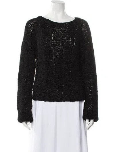 Pre-owned Anthony Vaccarello Scoop Neck Sweater In Black