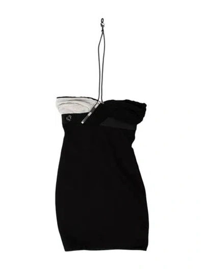 Pre-owned Anthony Vaccarello Strapless Mini Dress In Black