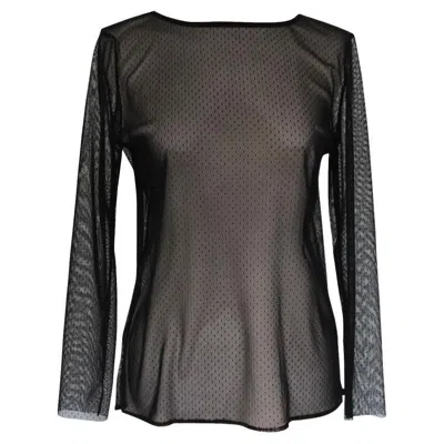 Pre-owned Anthony Vaccarello Trasnparent Blouse Size 40 In Black