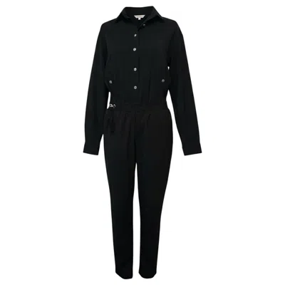 Pre-owned Anthony Vaccarello Vintage  Black Noir Wool Jumpsuit Fr 34 Us 2 Xs Pre-ysl Era