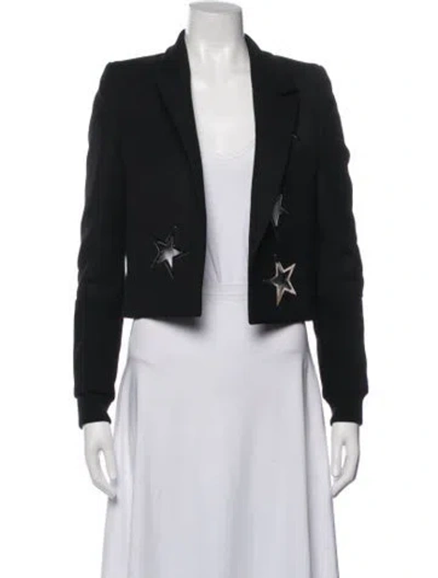 Pre-owned Anthony Vaccarello Virgin Wool Blazer In Black
