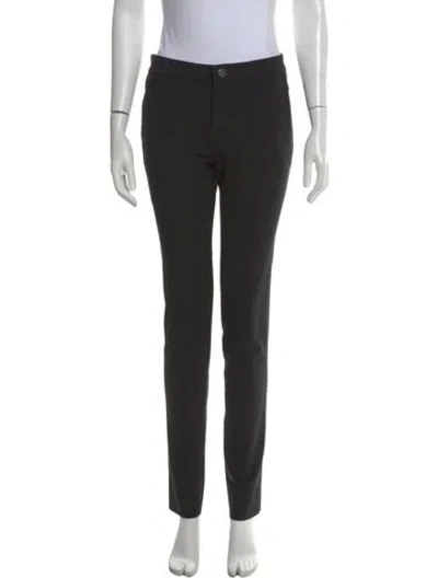 Pre-owned Anthony Vaccarello Virgin Wool Skinny Leg Pants In Black