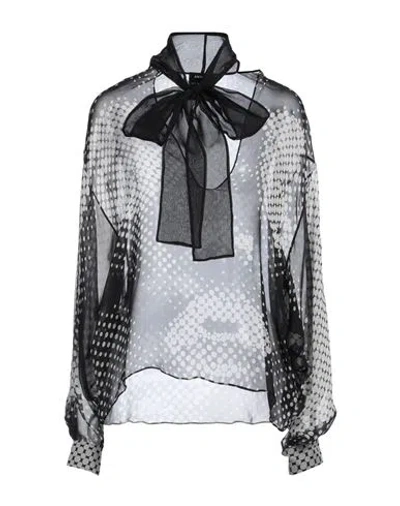 Anthony Vaccarello Woman Top Black Size 8 Silk
