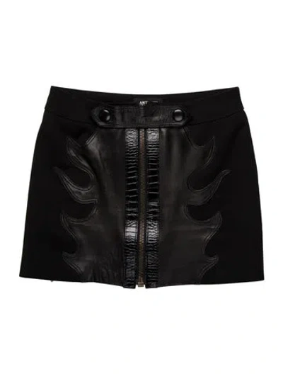 Pre-owned Anthony Vaccarello Wool Mini Skirt In Black