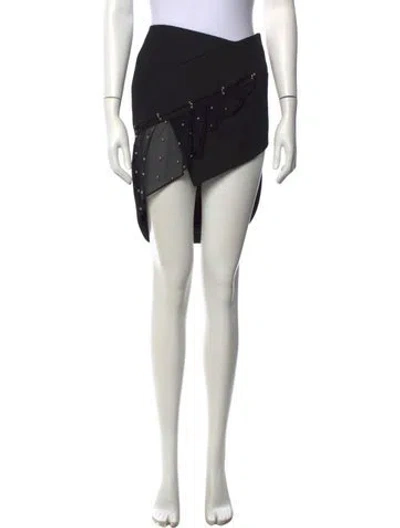 Pre-owned Anthony Vaccarello Wool Mini Skirt W/ Tags In Black