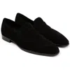 Anthony Veer Belmont Penny Loafer In Velvet Noir Black