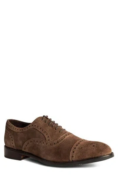 Anthony Veer Ford Quarter Brogue Mens Brown Suede Wingtip Dress Shoes Htat1159
