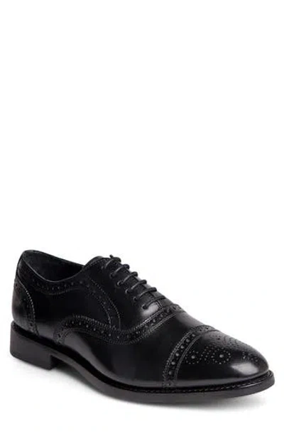Anthony Veer Ford Quarter Brogue Cap Toe Oxford In Black