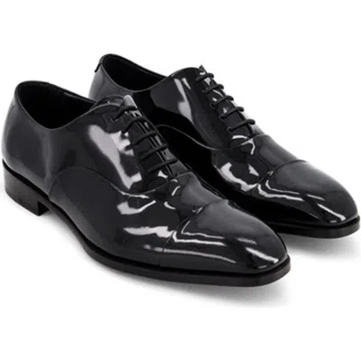 Anthony Veer Clinton Cap Toe Oxford In Black Patent