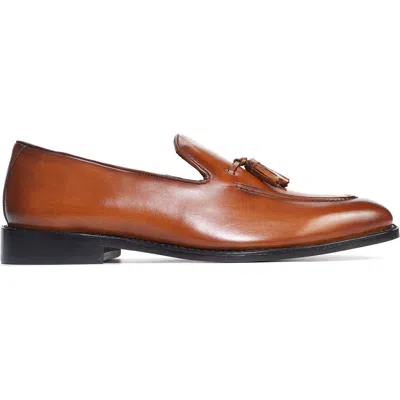 Anthony Veer Kennedy Tassel Loafer In Burnished Tan