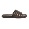 Anthony Veer Key West Leather Slide Sandal In Brown