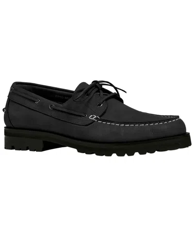 Anthony Veer Men's Bristol Nubuck Leather Boat Shoes In Black