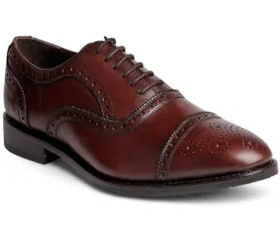 Anthony Veer Men's Ford Quarter Brogue Oxford Lace-up Dress Shoe Men's Shoes In Chocolate Brown