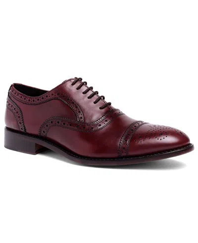 ANTHONY VEER MEN'S FORD QUARTER BROGUE OXFORD LEATHER SOLE LACE-UP DRESS SHOE