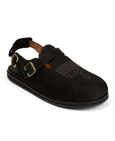 Anthony Veer Men's Harbor Moc Comfort Sandals In Obsidian Oil Black