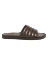 Anthony Veer Key West Leather Slide Sandal In Brown